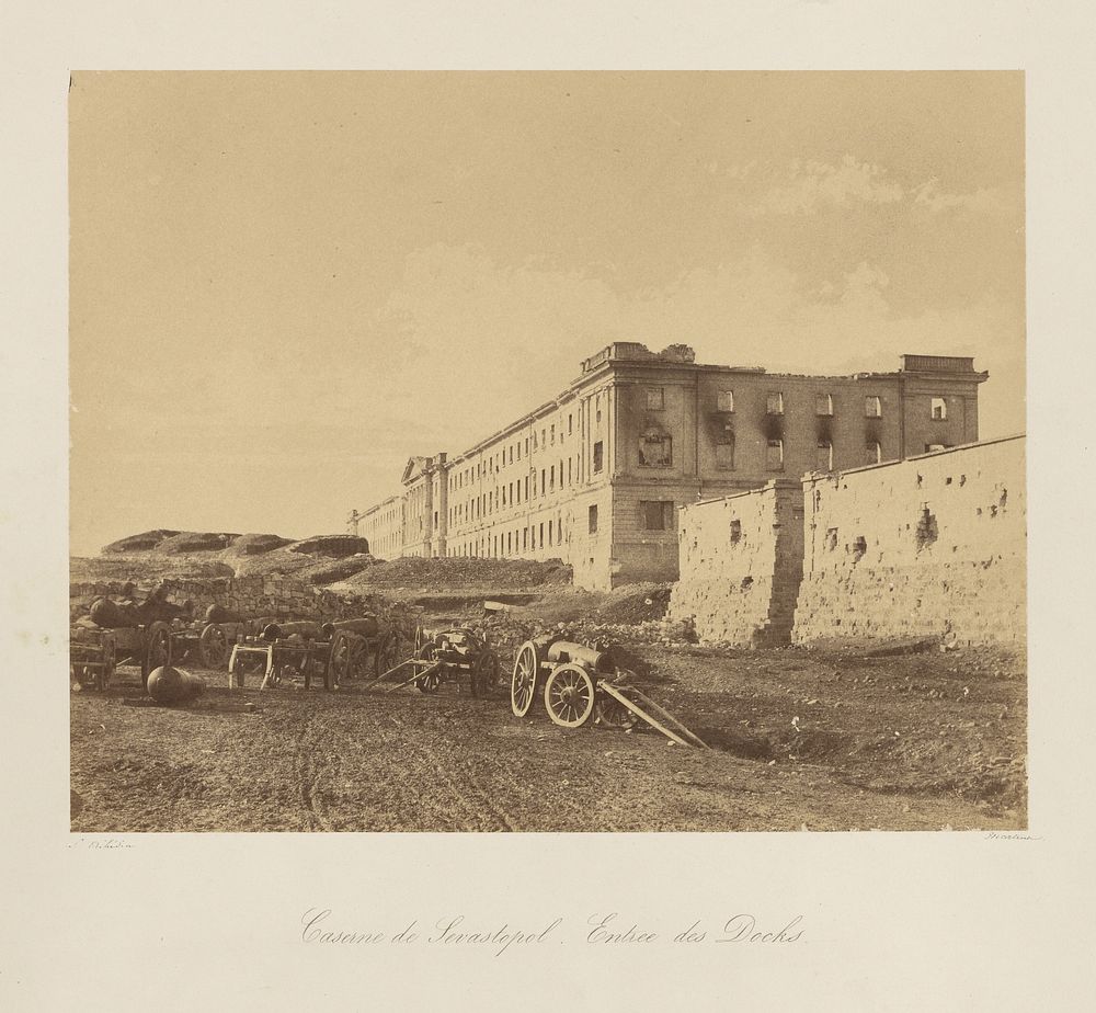 Barracks of Sebastopol. Entry to the Docks. (Caserne de Sevastopol. Entree des Docks). by Léon Eugène Méhédin