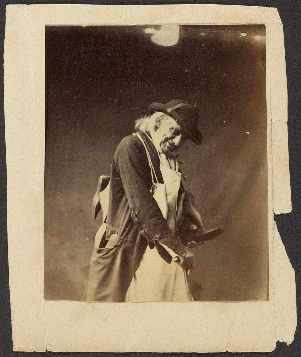 Portrait of an Elderly Man in Hat Holding Some Tools by Oscar Gustave Rejlander