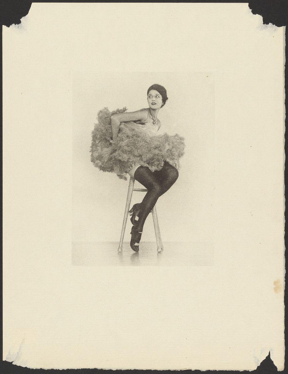 Can Can Dancer Seated on Stool by Arthur F Kales