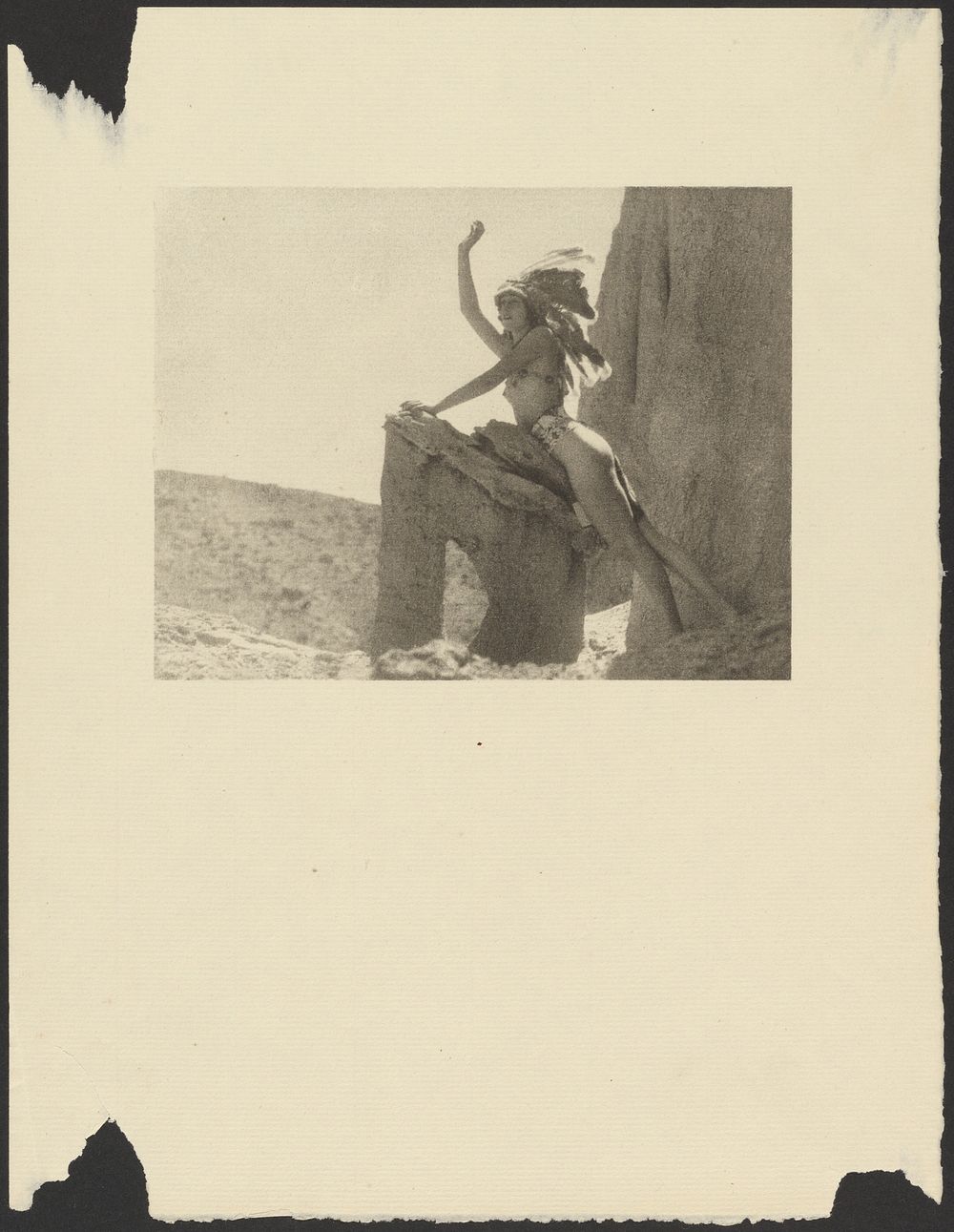 Woman Dressed in Indian Costume in the Desert by Arthur F Kales