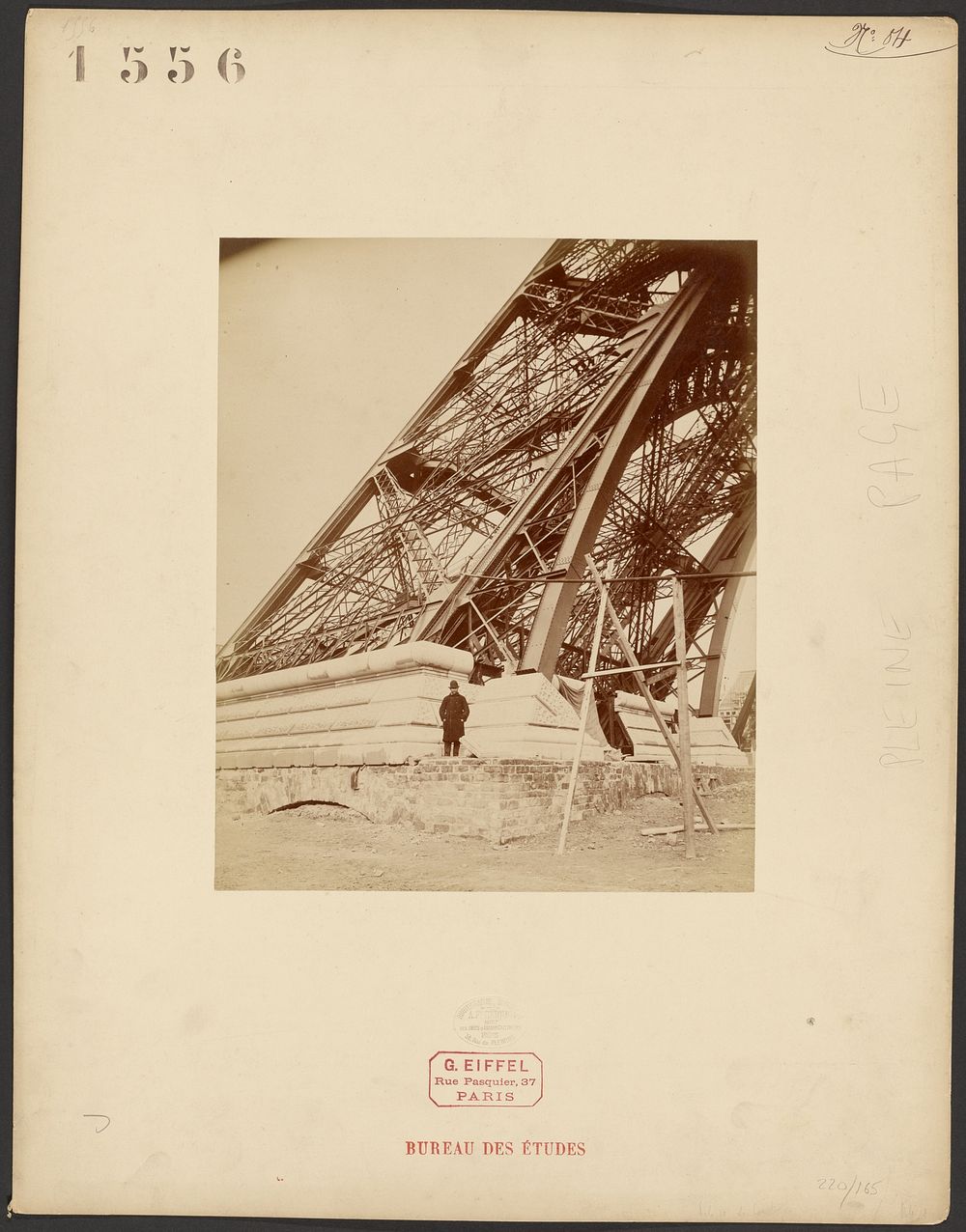 Foundations, girder, worker: Eiffel Tower by Albert Fernique