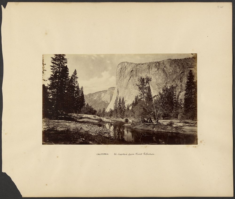 California - El Capitan from Point Reflection by Carleton Watkins
