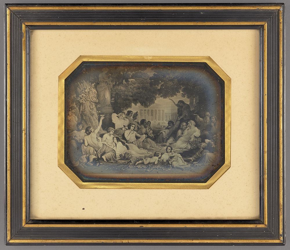 [Copy Daguerreotype of a Gravure of the Painting by Papety entitled "A Dream of Joy" or "Dream of Happiness". by Baron Jean…