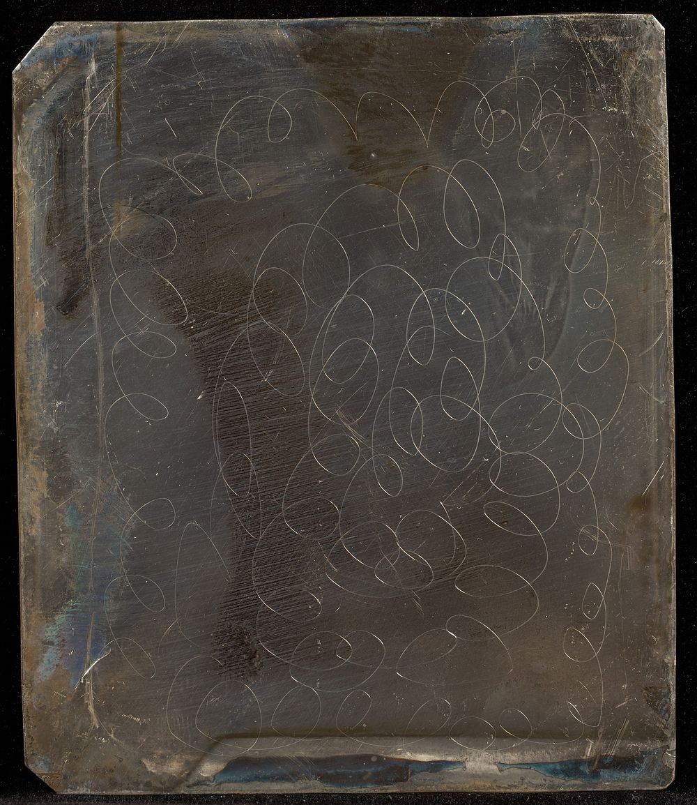 Daguerreotype Plate with Etched Line Doodles by Jacob Byerly