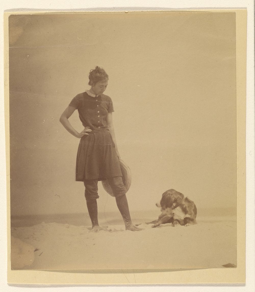 Margaret Eakins and Harry on the Beach, Manasquan, New Jersey by Thomas Eakins