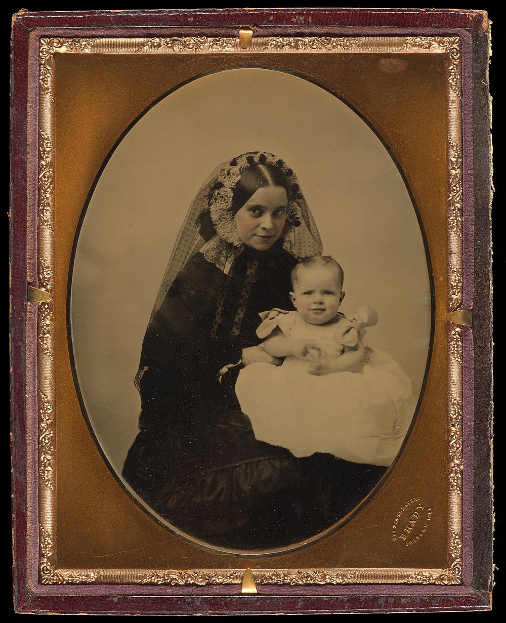 Portrait of a woman and child by Mathew B Brady