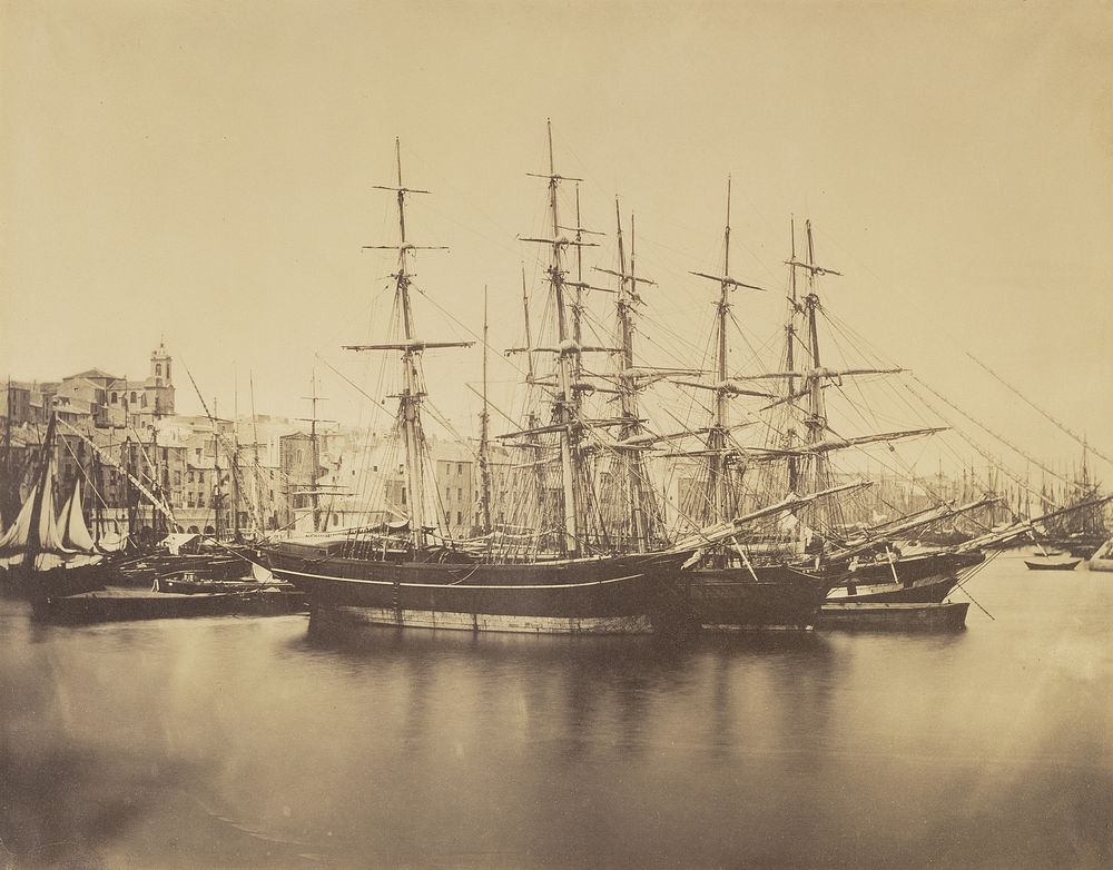 Ships in Harbor, Sète by Gustave Le Gray