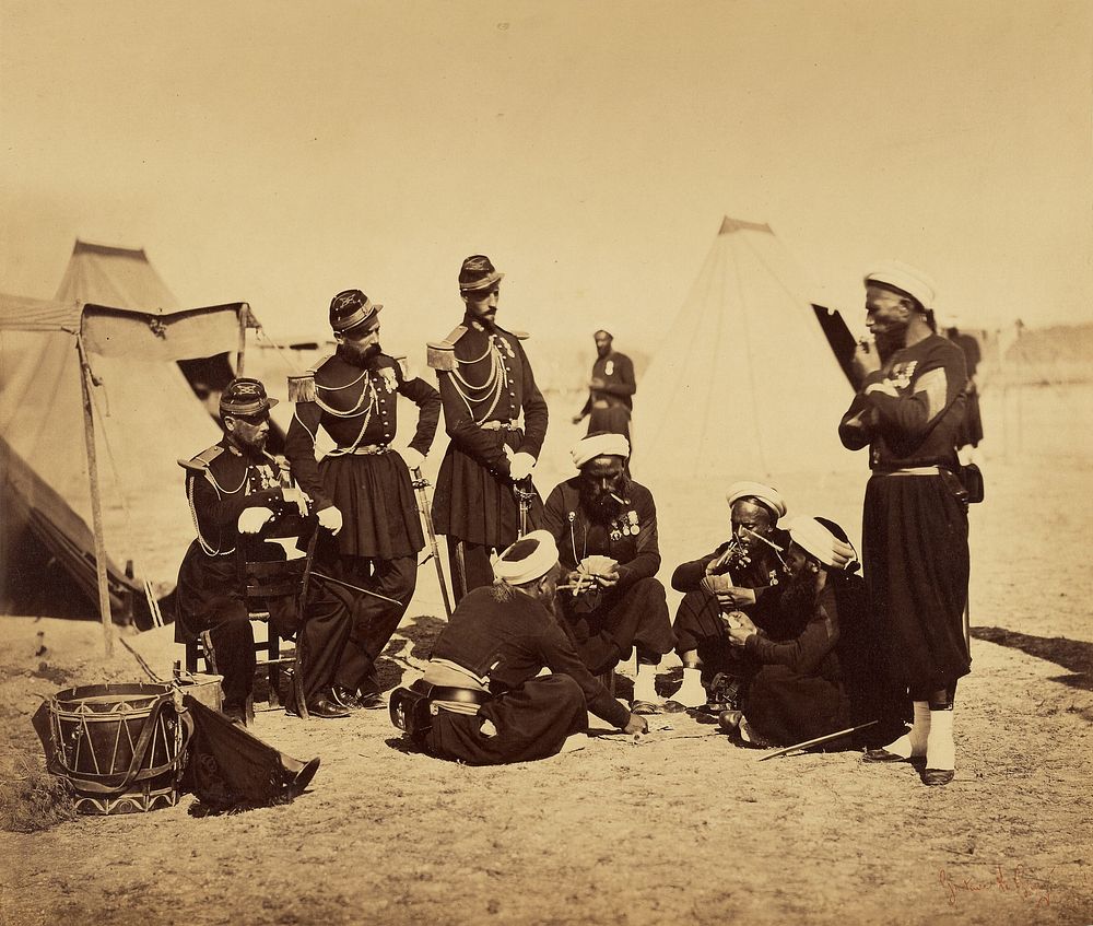 Camp de Châlons: Zouaves de la Garde au Bivouac by Gustave Le Gray