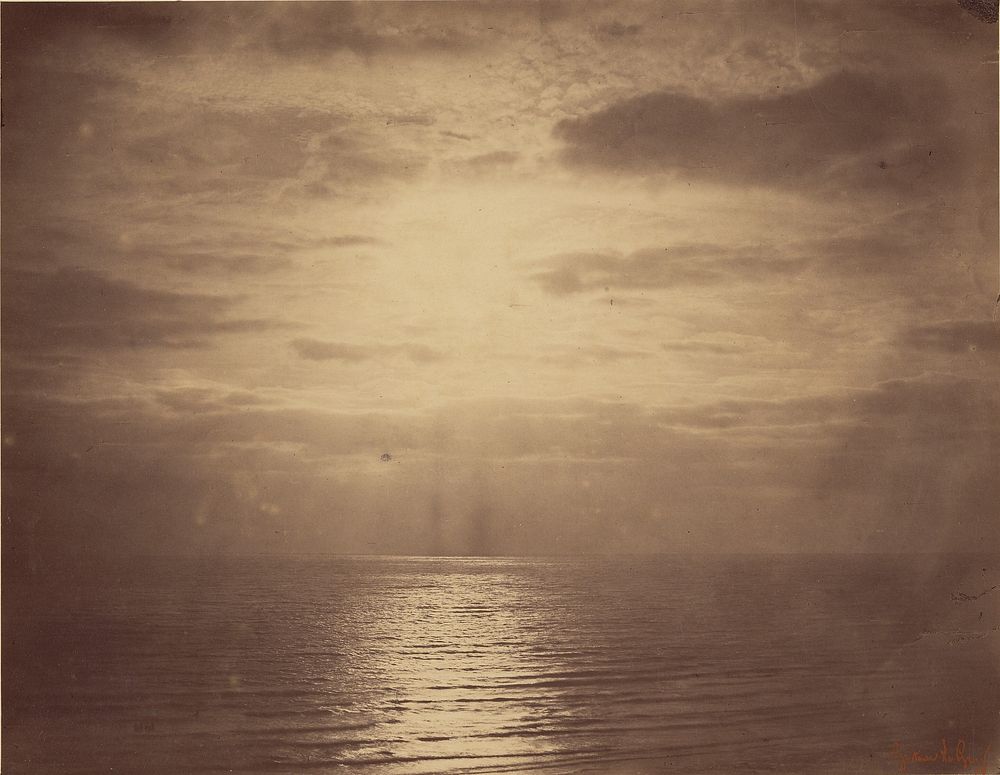 Mediterranean Seascape with Cloud Study by Gustave Le Gray