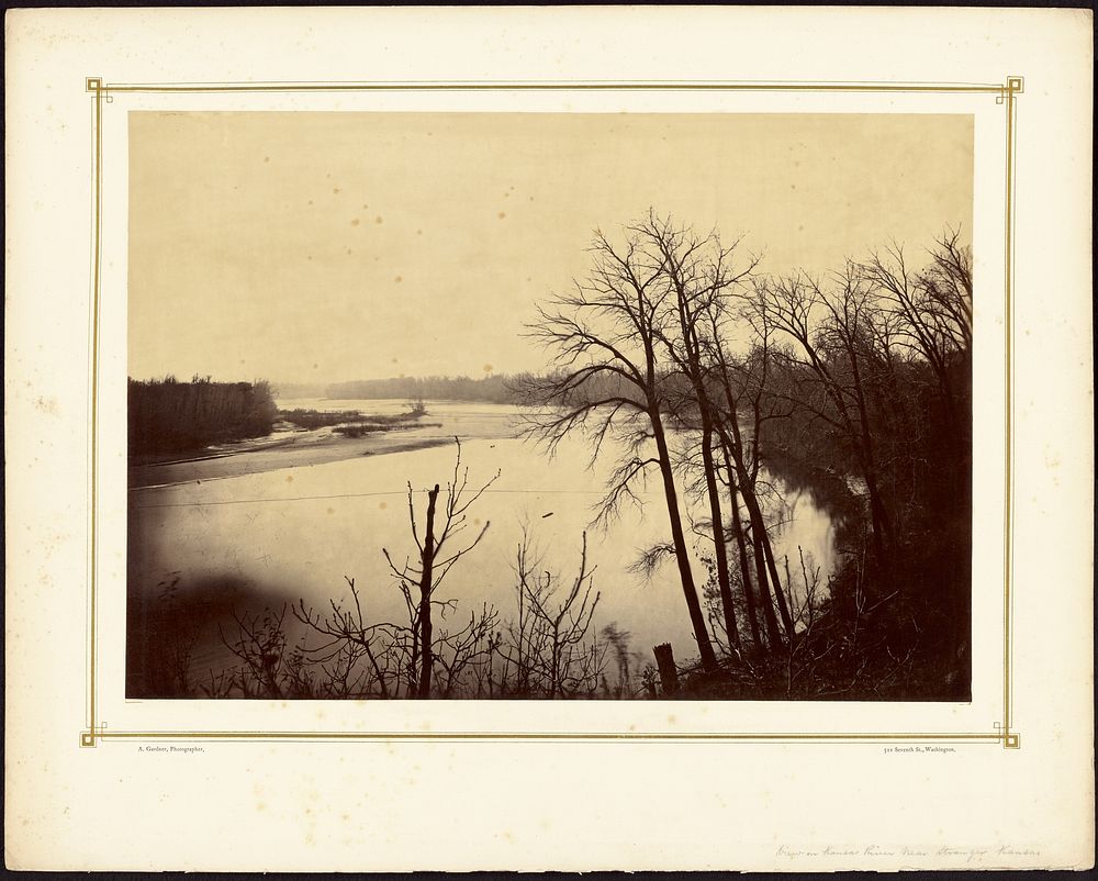 View on Kansas River Near Stranger, Kansas by Alexander Gardner