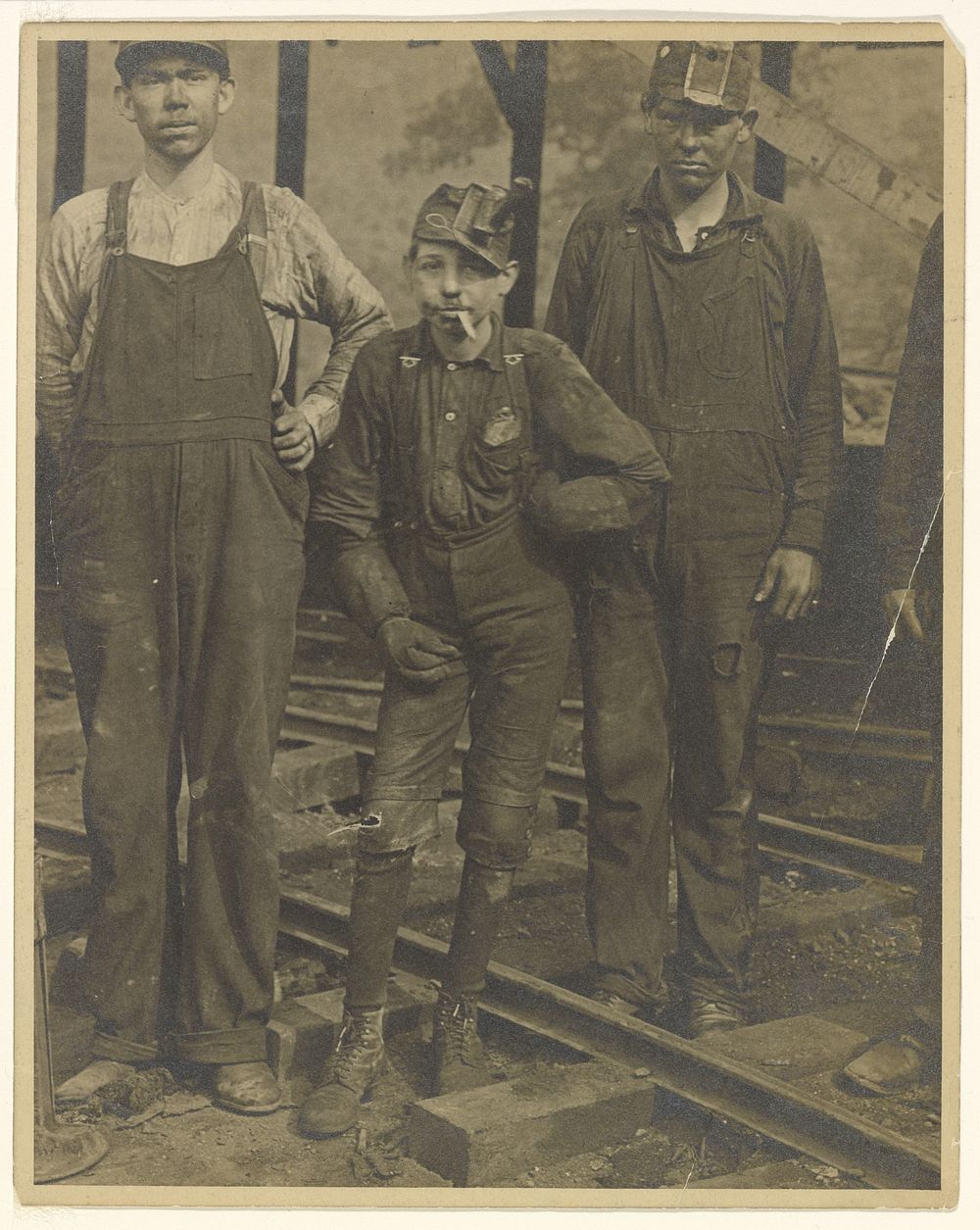 Three Miners (S. Pittston, Pennsylvania?) by Lewis W Hine