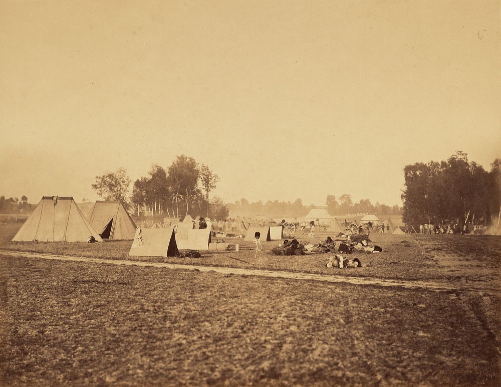Tents and Military Gear, Camp de Chalons by Gustave Le Gray