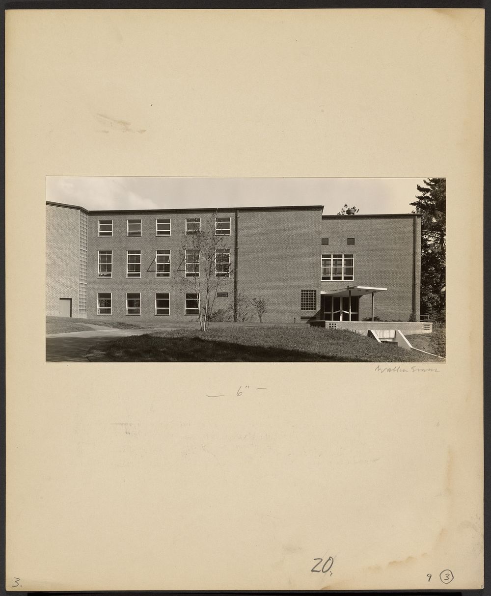 Wheaton College: Student Alumnae Building from College Pines by Walker Evans