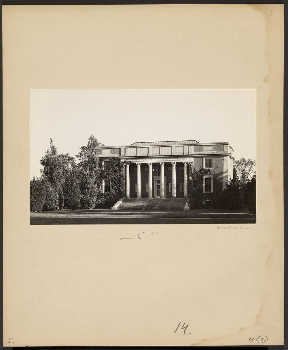 Wheaton College: View of the Library (1923) by Walker Evans