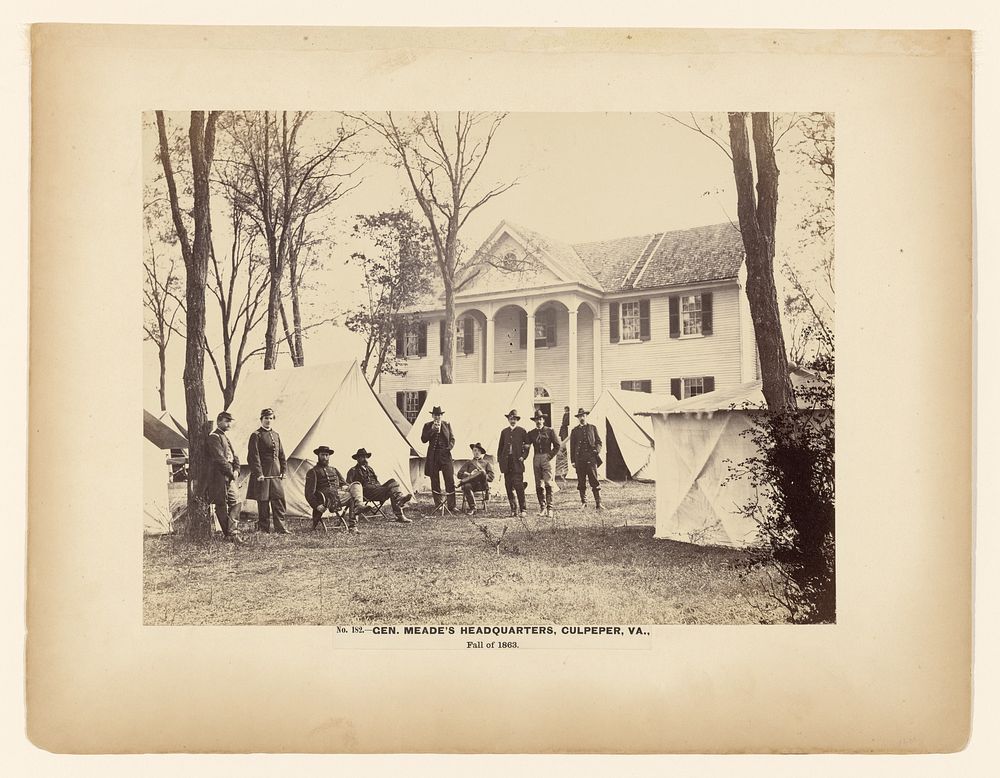 No. 182. General Meade's Headquarters, Culpepper, Va., Fall of 1863. by A J Russell