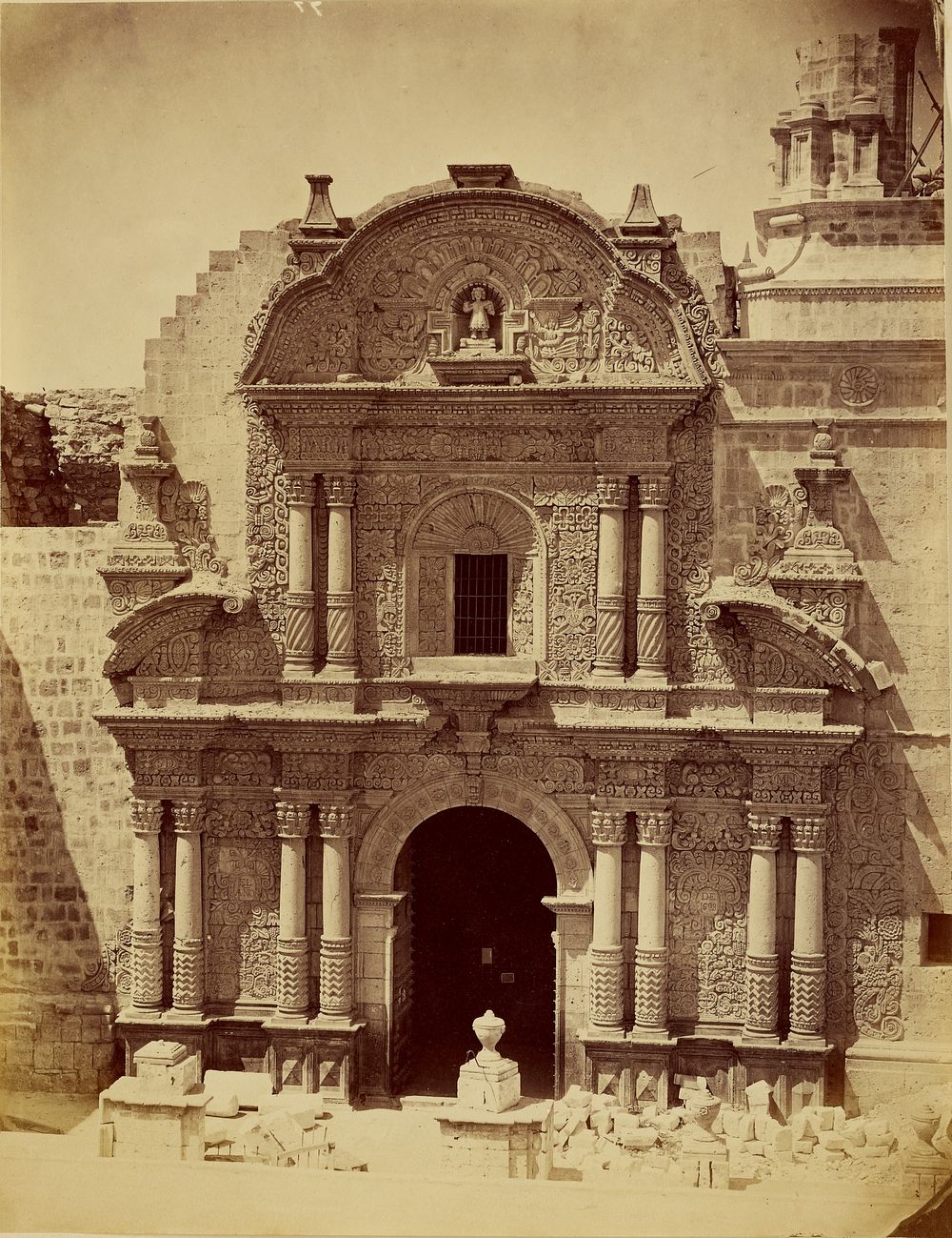 Architectural study, church facade, South America