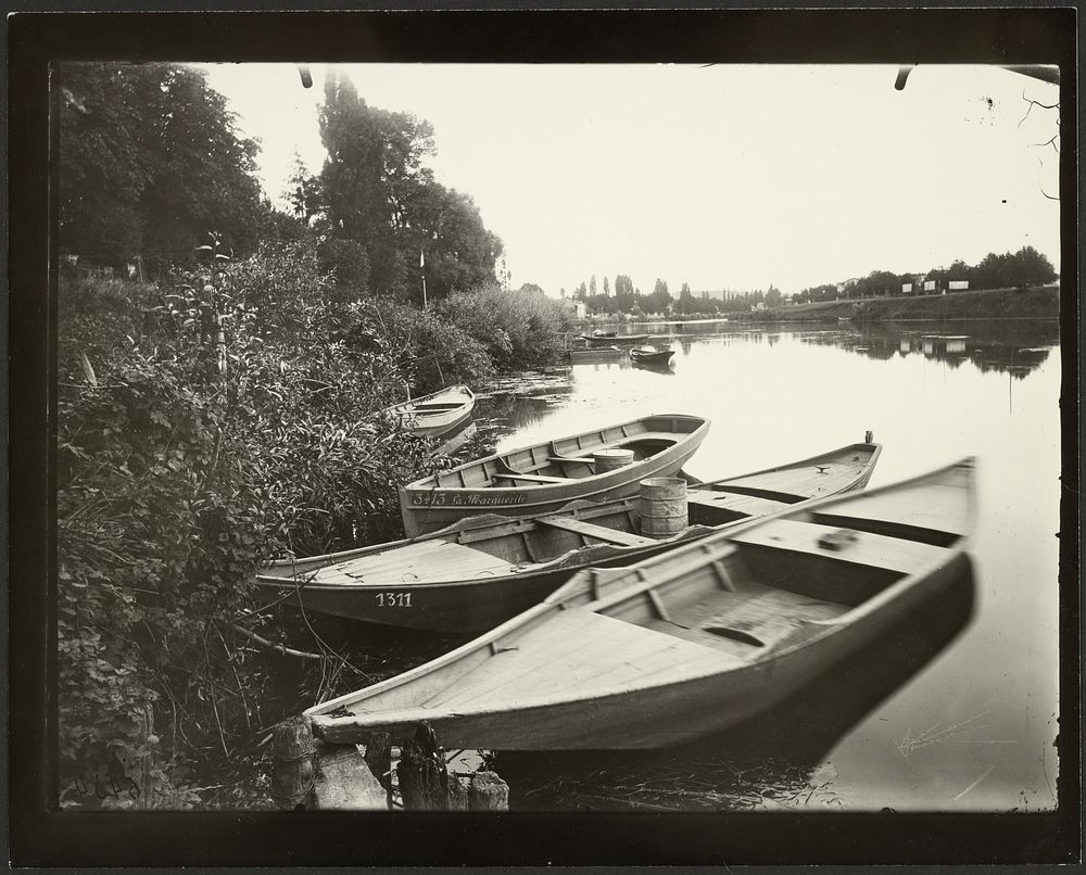 Riverscape with Boats by Eugène Atget and Berenice Abbott