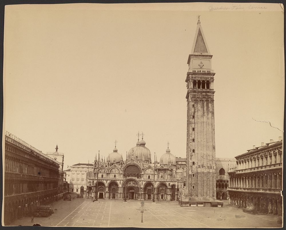 St. Marco's Basilica with Bell Tower, Venice by Carlo Naya