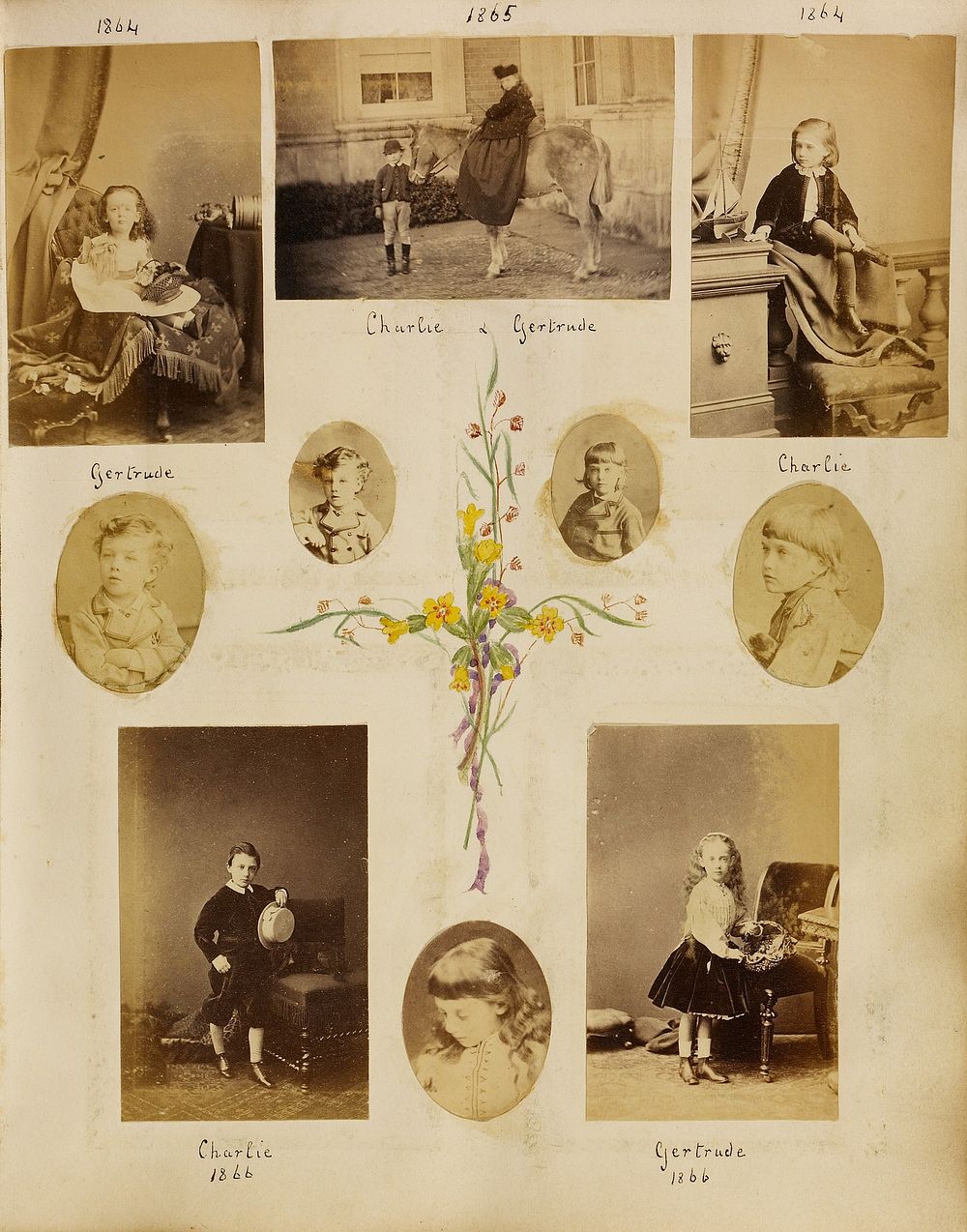 Photo collage of Charles and Gertrude Anderson-Pelham