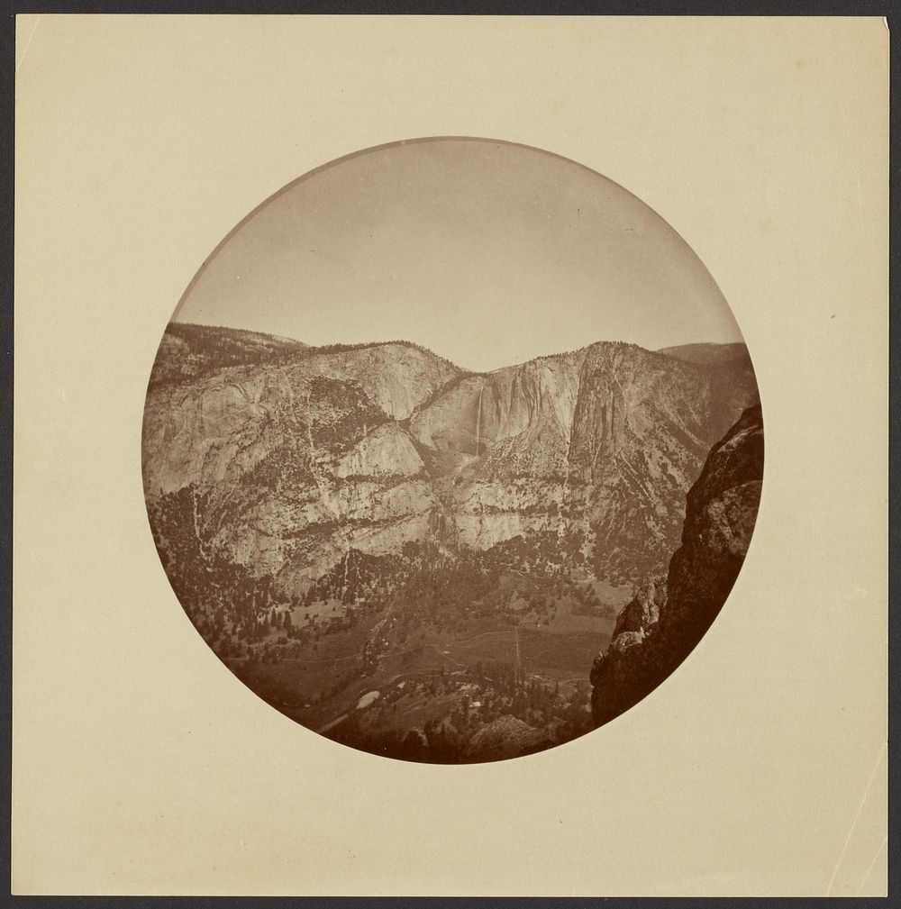 The Yosemite Falls from the Glacier 1st Trail, Yosemite, 2634 Ft. by Carleton Watkins