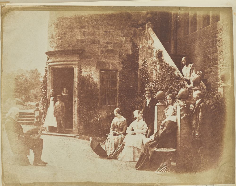 Group at Bonaly Towers by Hill and Adamson