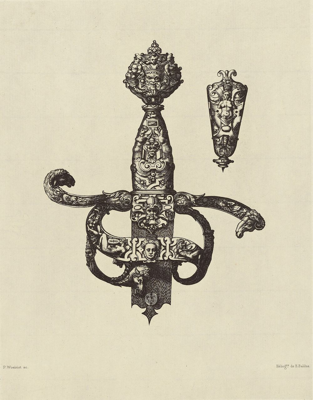 Design for a Sword Hilt by Pierre Woeiriot by Édouard Baldus