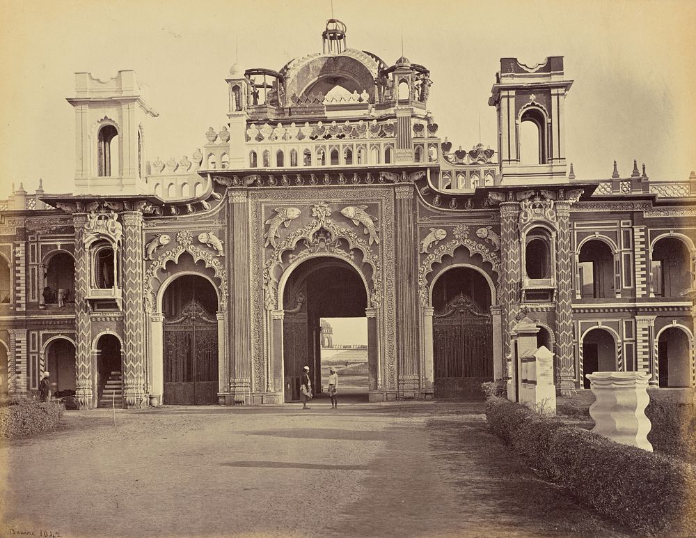 Lucknow; East Gate of the Kaiser Bagh, from the Garden by Samuel Bourne