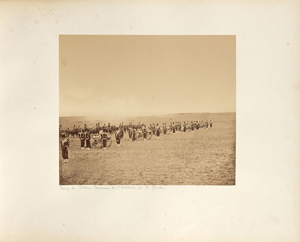 Camp de Châlons: Artillery of the Imperial Guard. by Gustave Le Gray