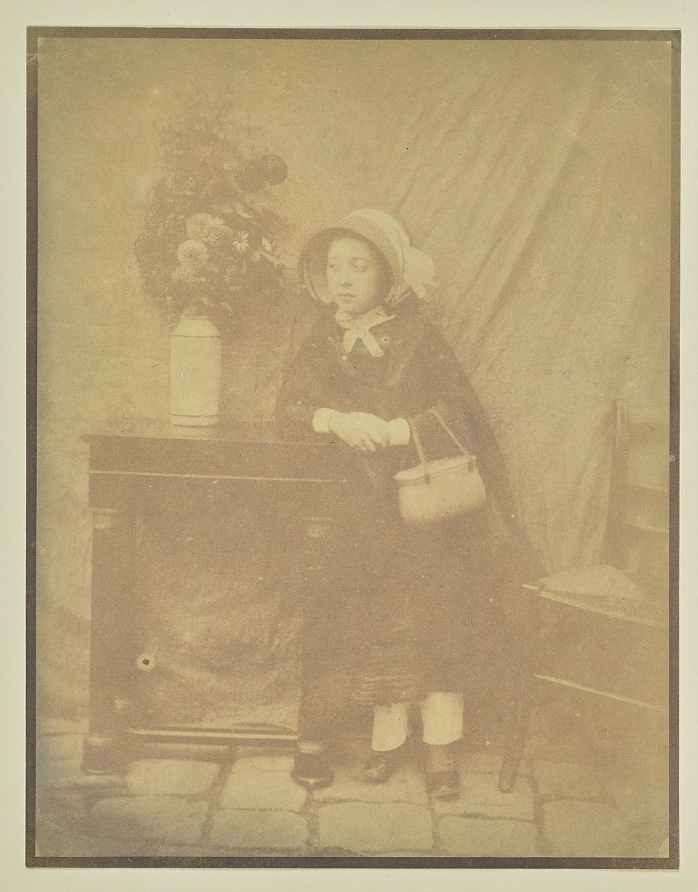 Portrait of Georgina Benoist, leaning on a table by Hippolyte Bayard