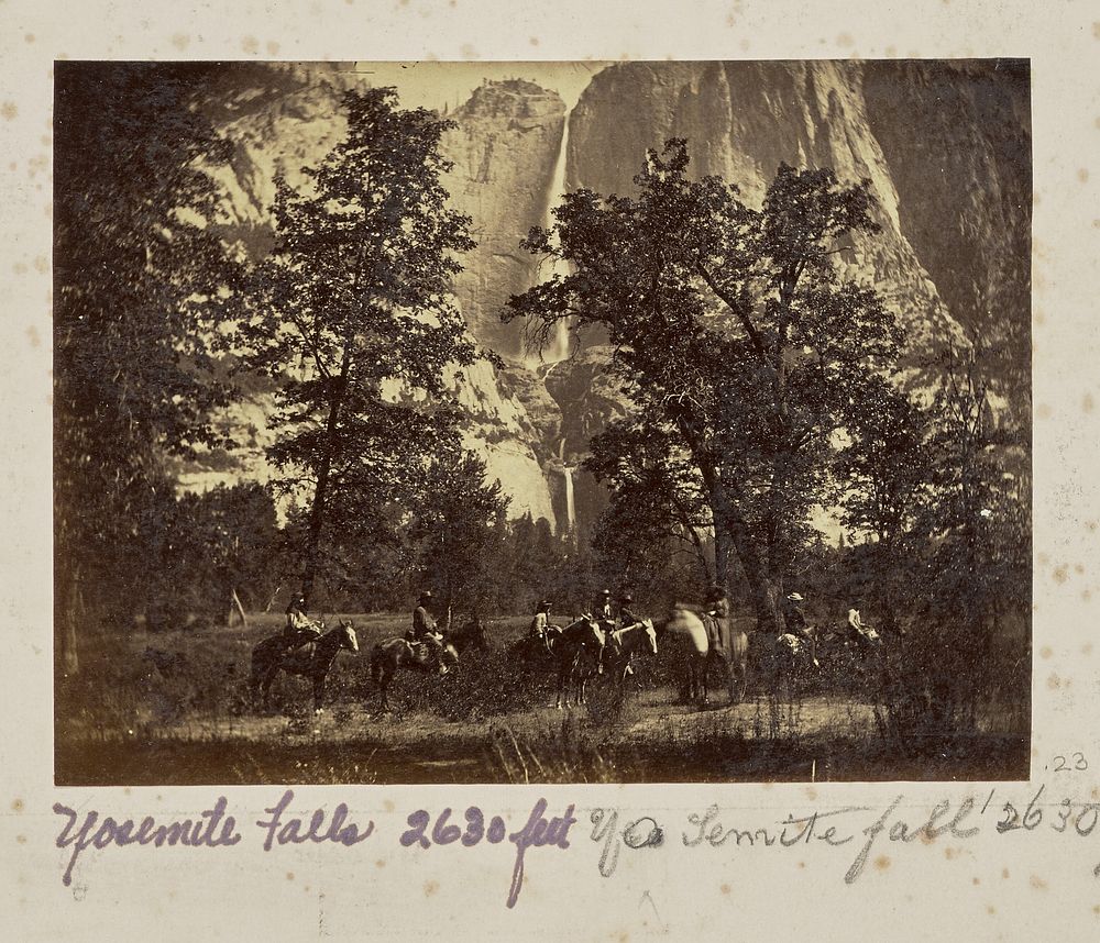 Yosemite Falls, 2630 Feet, Yosemite Valley, Mariposa, Cal. (No.1) by Carleton Watkins