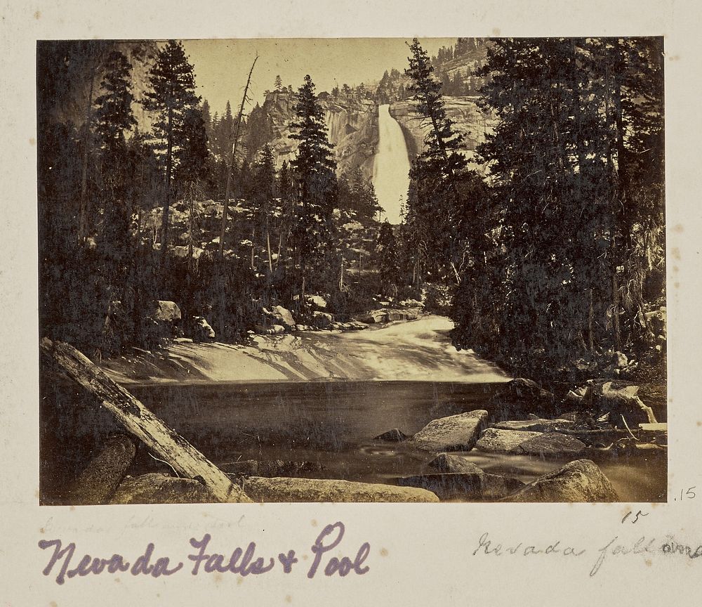 Yowiye (Nevada Fall) and Pool, Yosemite Valley, Mariposa County, Cal. by Carleton Watkins