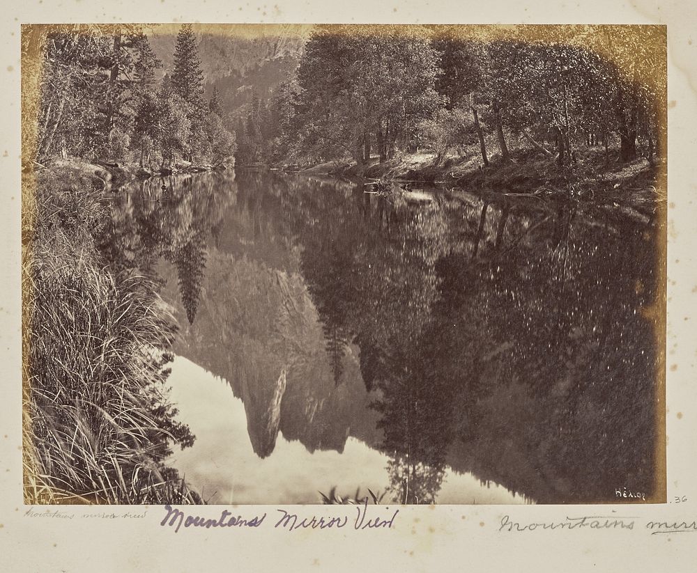 Mountains Mirror View by Eadweard J Muybridge