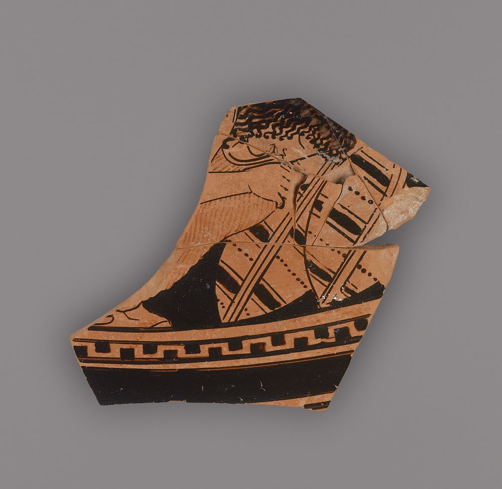 Attic Red-Figure Kalpis Fragment (comprised of 6 joined fragments; part of 85.AE.188) by Kleophrades Painter