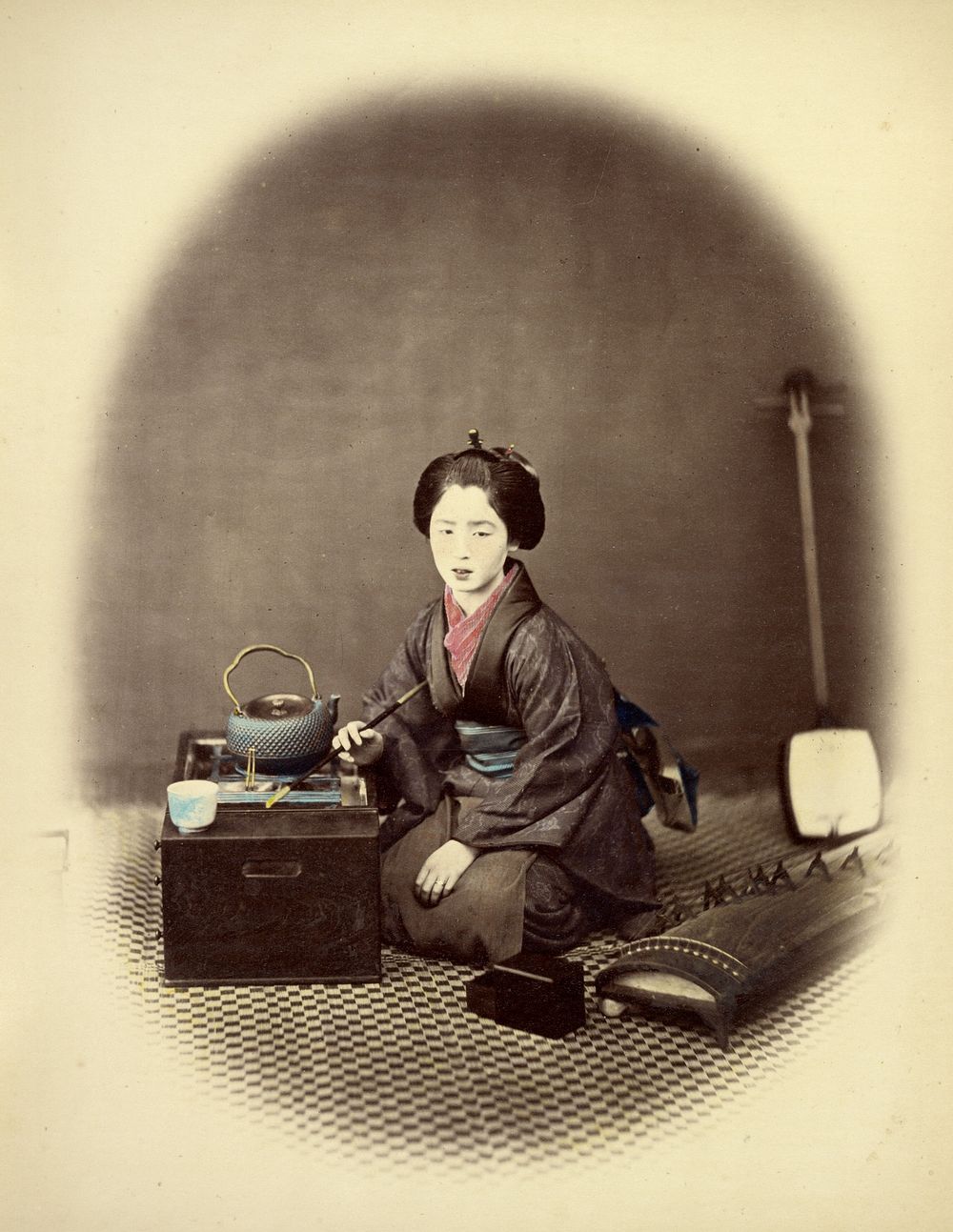 Young Lady, with Pipe by Felice Beato