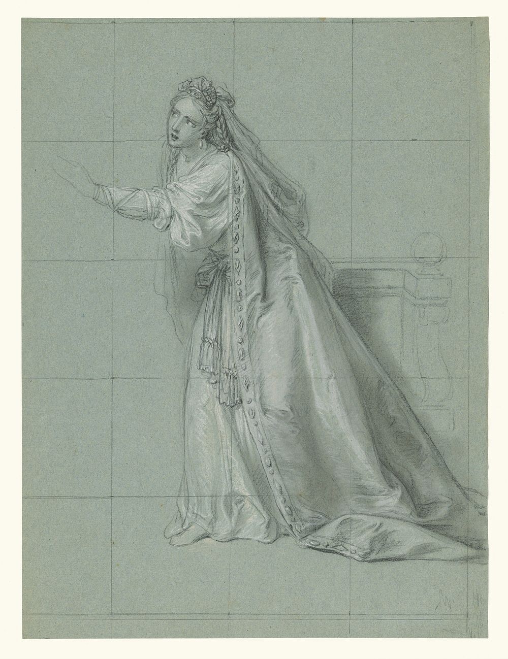 Study of a Woman (Rodugune) Turned toward the Left by Charles Antoine Coypel