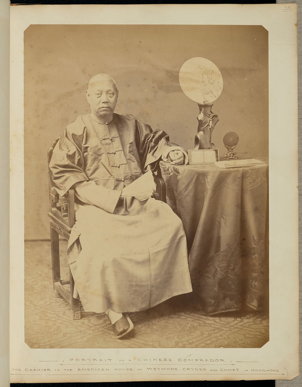 Portrait of a Chinese Comprador - The Cashier in the American House of Wetmore, Cryder and Company in Hong-Kong by William…
