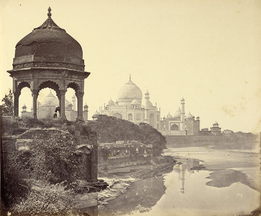 The Taj Mahal from the East by Felice Beato and Henry Hering