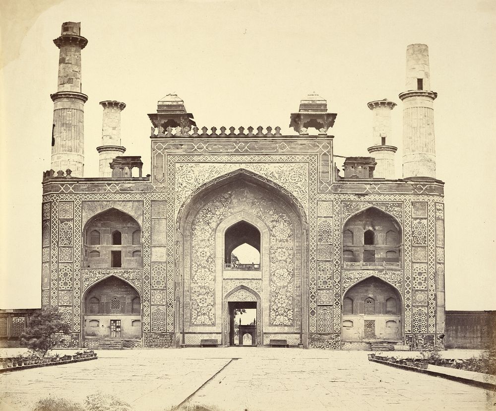 Gateway of Akbar's Tomb by Felice Beato and Henry Hering