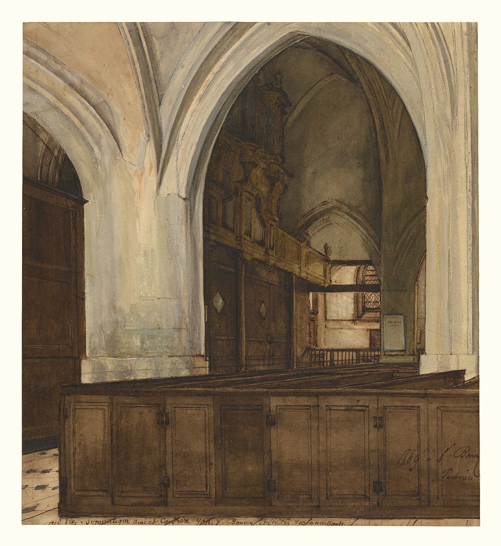 Interior of Abbey of Aramont by François Bonvin