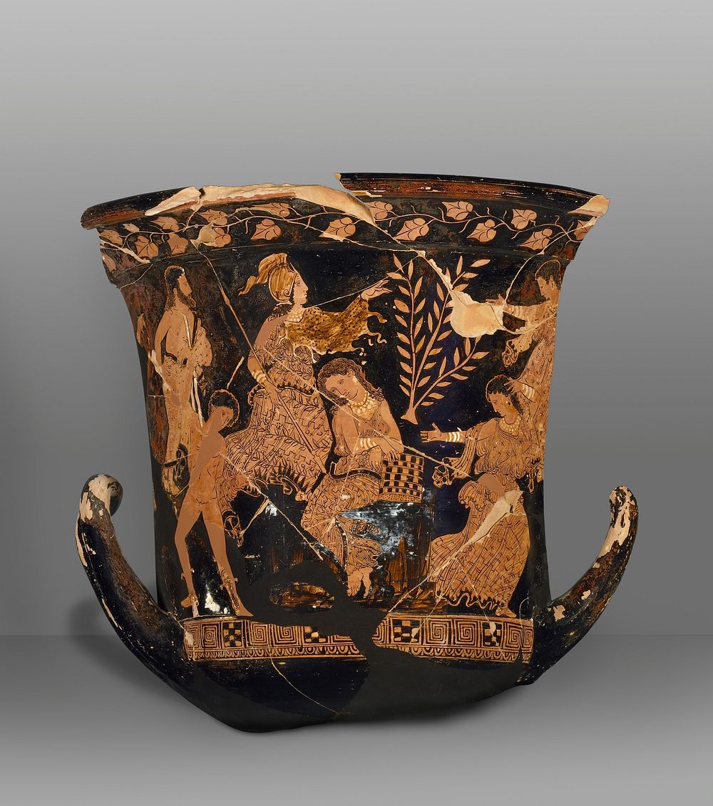 Fragmentary Apulian Red-Figure Calyx Krater by Black Fury Group