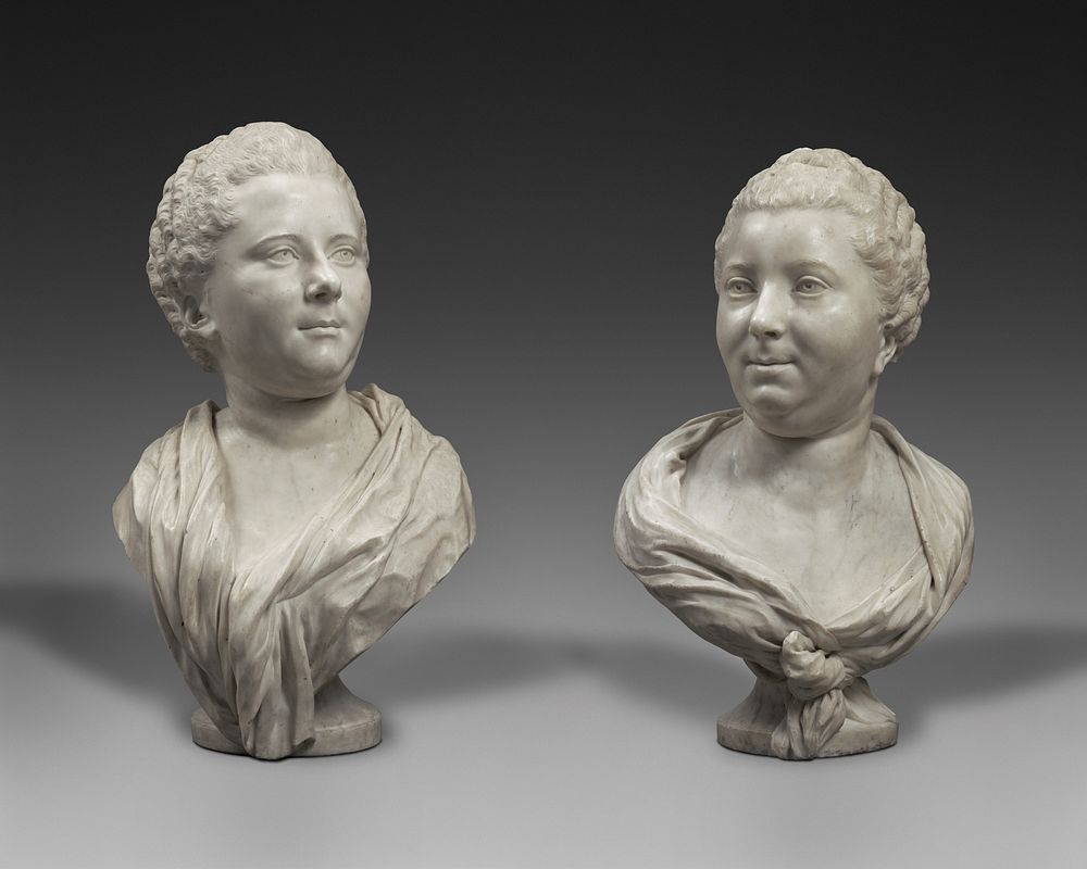 Busts of Two Sisters: Bust of Mme. Brigitte François Elisabeth de Lansire, née Garnier d'Isle; Bust of Mme. Adélaïde Julie…