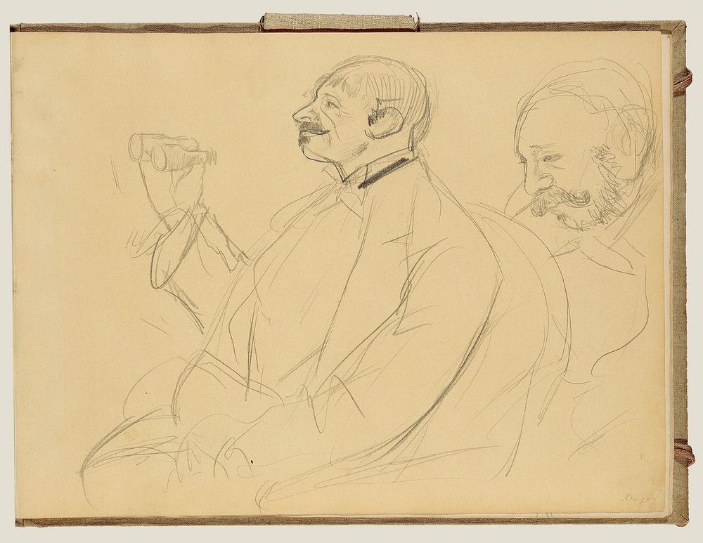 Opera Fan and Ernest Reyer by Edgar Degas