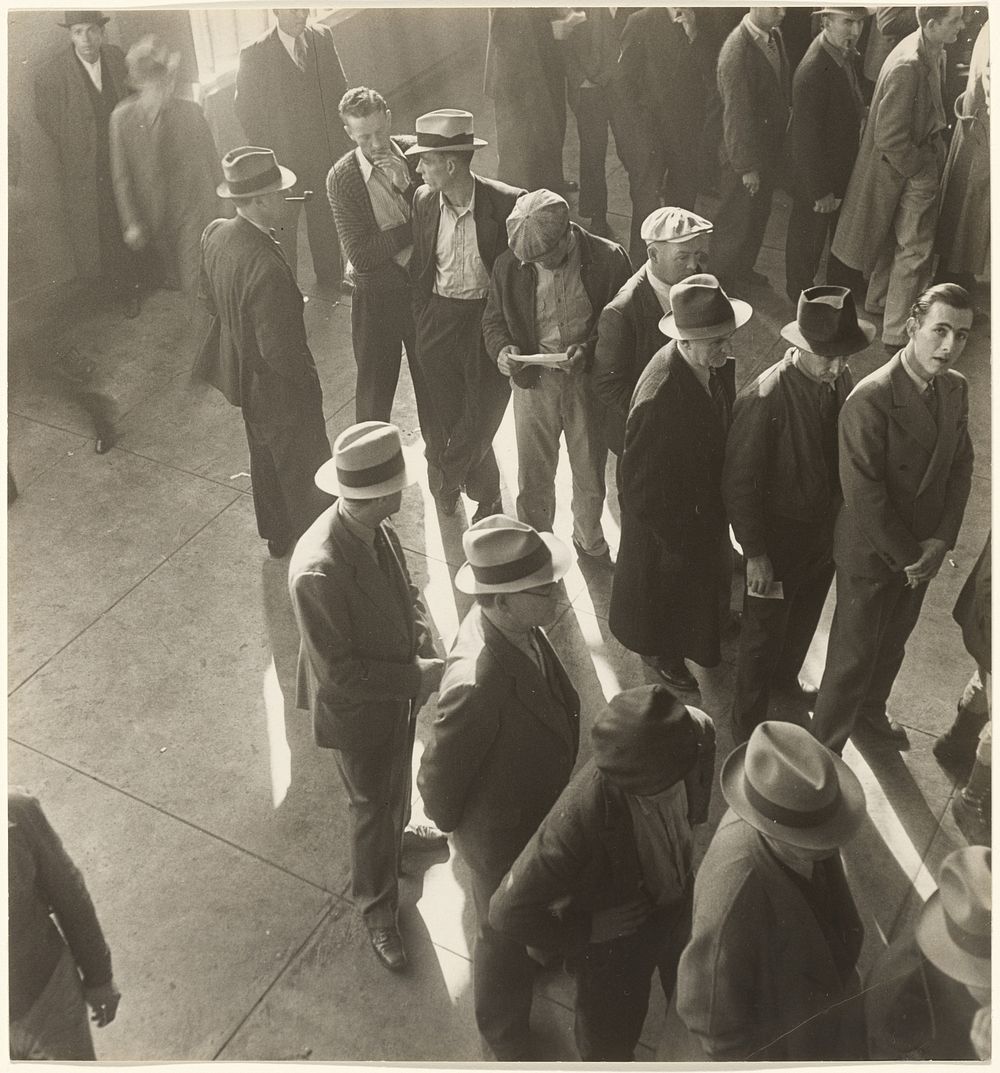 First Days of Unemployment Compensation in California: Waiting to File Claims by Dorothea Lange