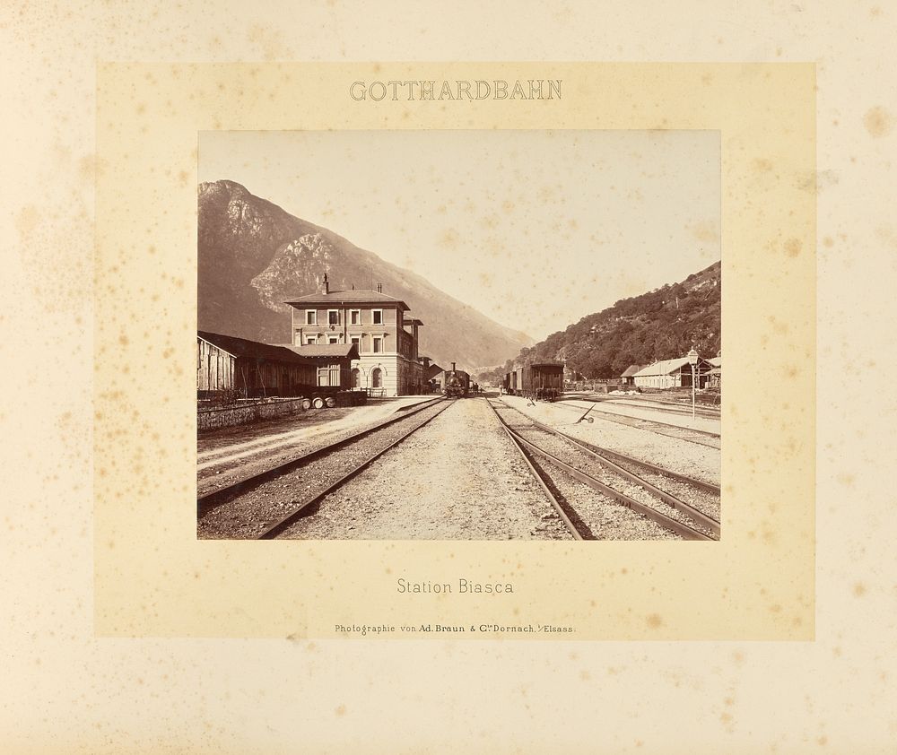 Gotthardbahn: Station Biasca by Adolphe Braun and Cie