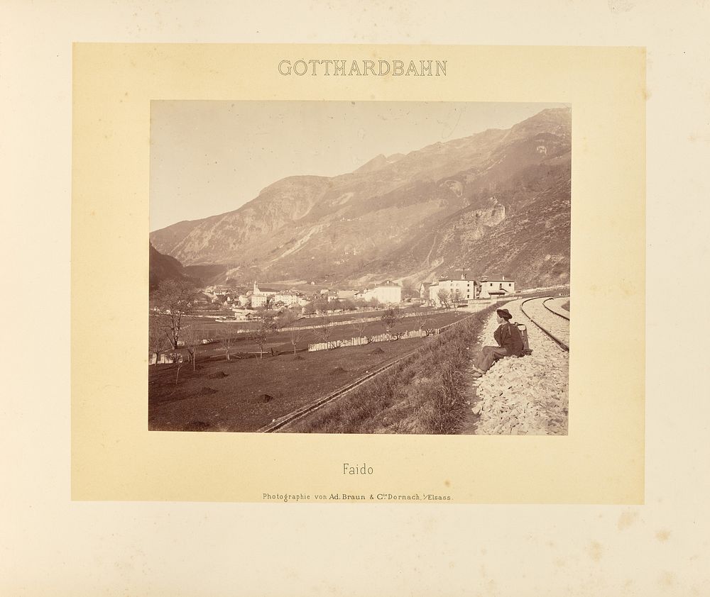 Gotthardbahn: Faido by Adolphe Braun and Cie