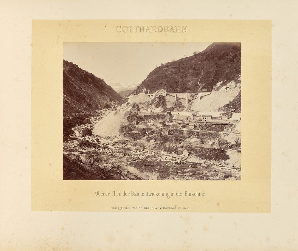 Gotthardbahn: Oberer Theil der Bahnentwickelung [sic] in der Biaschina by Adolphe Braun and Cie