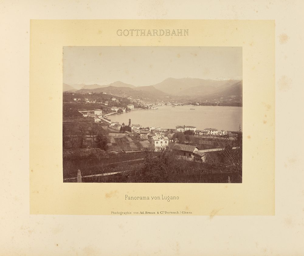 Gotthardbahn: Panorama von Lugano by Adolphe Braun and Cie