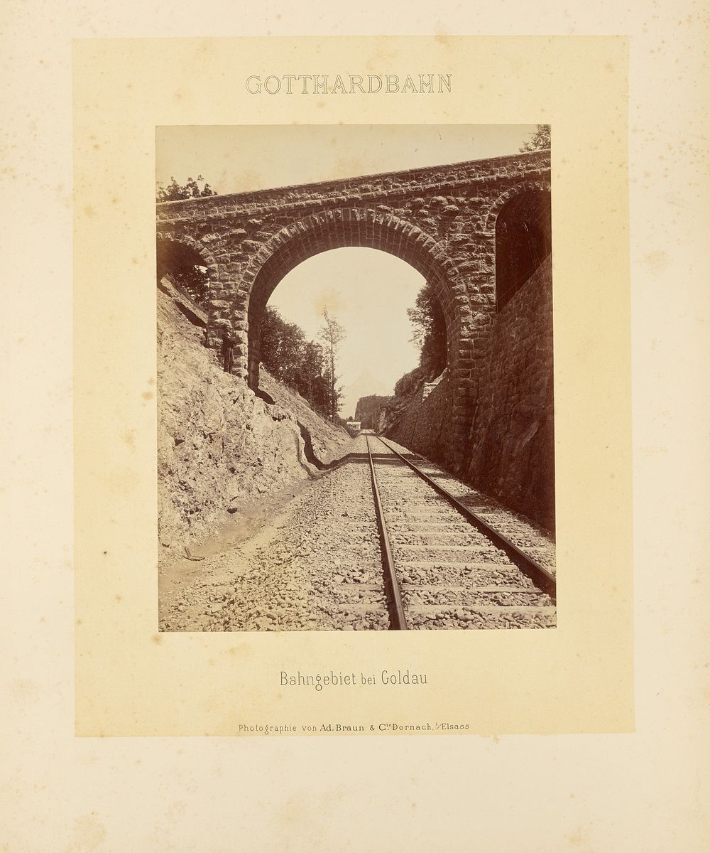 Gotthardbahn: Bahngebiet bei Goldau by Adolphe Braun and Cie