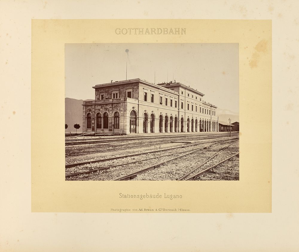 Gotthardbahn: Stationsgebäude Lugano by Adolphe Braun and Cie