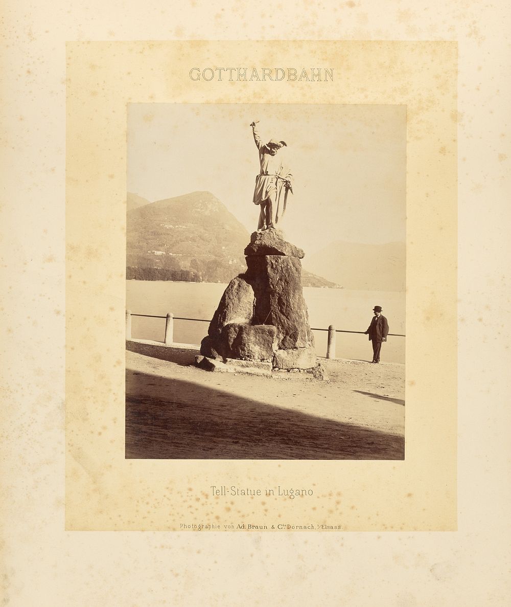 Gotthardbahn: Tell-Statue in Lugano by Adolphe Braun and Cie